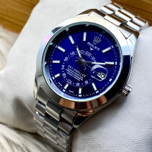 Rolex Sky Dweller Silver Chain (Dark Blue Dial)