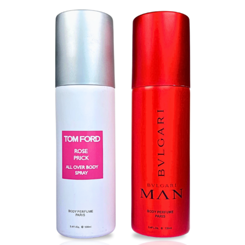 Pack Of Two Body Spray (Tom Ford Rose Prick/Bvlgari MEN)