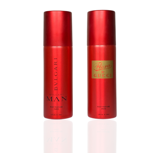 Pack Of Two Body Spray (Gucci Flora, Bulgari Man)