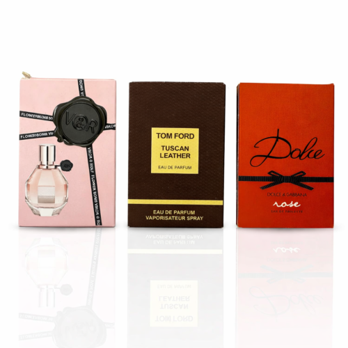 Pack of 3 Testers (Flowerbomb, Tom Ford Tuscan Leather, D&G Rose)