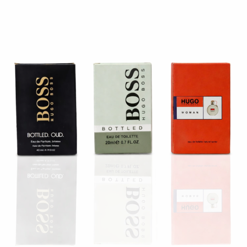 Pack of 3 Testers (Hugo Boss Bottled, Hugo Boss Bottled Oud, Hugo Boss Women)