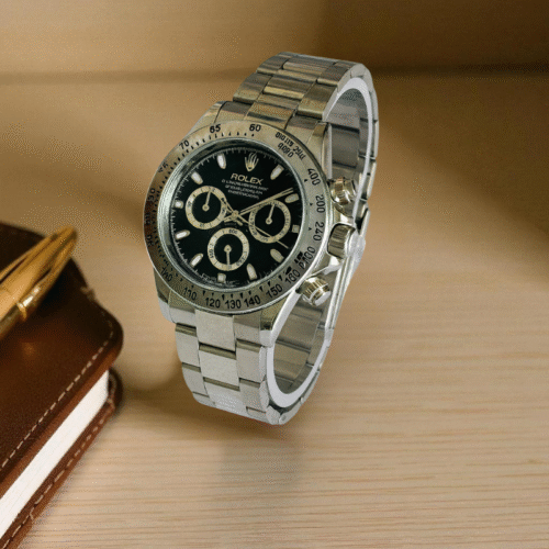 Rolex Daytona Silver Chain Black Dial