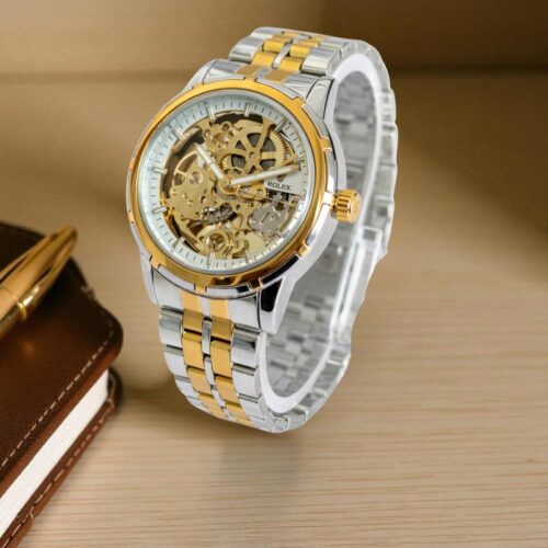 Rolex Skeleton Automatic Dual Tone Chain White Dial